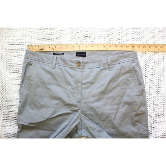 Talbots Relaxed Chino Women Grey ankle trouser Size 14 Cotton Career Office Pant - Picture 2 of 10